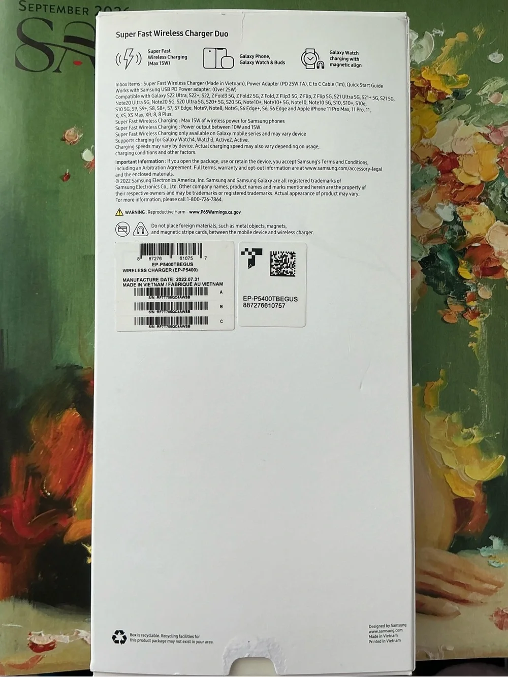 Samsung Super Fast Wireless Charger Duo - Dark Gray